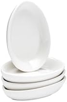 Vikko Mini White Plate for Butter or Sauce, 3.4 Inch Small White Porcelain Plate Set of 4, Dishwasher Safe