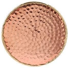 GoCraft Hammered Copper Coasters | Handmade Coasters with Padded Cork Protection for Drinks, Beverages & Wine/Bar Glasses (Set of 4)
