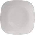 Tuxton China BWH-110C Plate, 11-1/8", Square, Rolled Edge, Microwave and Dishwasher Safe, Oven Proof, Fully Vitrified, Ceramic, DuraTux, White, Pack of 12