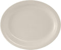 Tuxton China TNR-914 Platter, 13-3/4" x 11-1/4", Oval, Narrow Rim, Microwave and Dishwasher Safe, Oven Proof, Fully Vitrified, Ceramic, Nevada, American White/Eggshell, Pack of 12