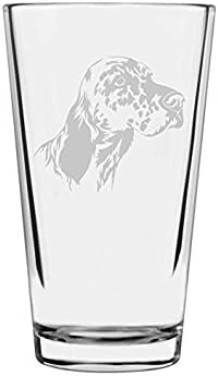 English Setter Custom Personalized Dog Themed Etched All Purpose 16oz Pint Glass