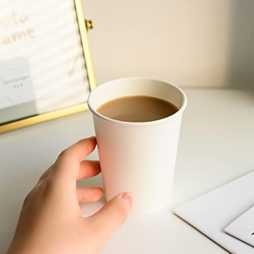 YEEHAW 12 oz 100 Pack White Disposable Paper Coffee Cups | - Image 7