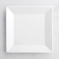 10-Inch Square Porcelain Dinner Plate, Bright White, Wide Rim, Dishwasher Safe, Commercial Grade, 12 per Case