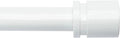 Curtain Rods for Windows 16 to 88 Inches Adjustable Length 1 Inch Diameter Window Curtain Rod with Aluminium End Cap, White