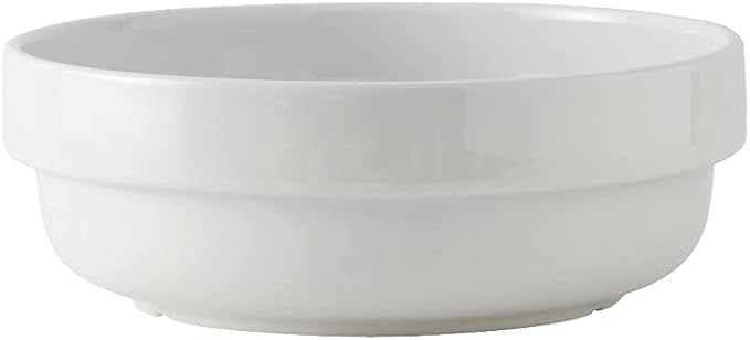 Tuxton China BPB-620 Salad Bowl, 62 oz., 8-1/2" Diameter x 3-1/8"H, Stackable, Microwave and Dishwasher Safe, Oven Proof, Fully Vitrified, DuraTux, Porcelain White, Pack of 12