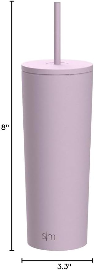Simple Modern Iced Coffee Tumbler, Insulated | 24oz | Lavender | Reusable - Image 7