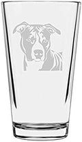 American Staffordshire Terrier Custom Personalized Dog Themed Etched All Purpose 16oz Pint Glass