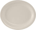 Tuxton China TNR-019 Platter, 12-1/2" x 10-1/4", Oval, Narrow Rim, Microwave and Dishwasher Safe, Oven Proof, Fully Vitrified, Ceramic, Nevada, American White/Eggshell, Pack of 12