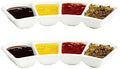 Vikko Serving Tray, 4 Section Porcelain Circular Serving Platter, Pack of 2, 8.4 Inch Small White Serving Dish for Entertaining, Condiments, Candies, Charcuterie, Snack