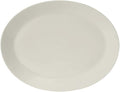Tuxton China AMU-022 Platter, 12" x 9-1/2", Oval, Wide Rim, Microwave and Dishwasher Safe, Oven Proof, Fully Vitrified, Ceramic, AlumaTux, Modena, Pearl White, Pack of 12