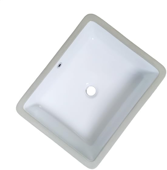 20 Inch Rectangle Undermount Bathroom Sink 19.5" X 15.9" Under Counter Vanity Sink Opening Size 17.5" x 13.78" White Porcelain Basin Sink Lavamanos Para Baños KINGWONG