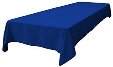 LA Linen Polyester Poplin Washable Rectangular Tablecloth, Stain and Wrinkle Resistant Table Cover 60x126, Fabric Table Cloth for Dinning, Kitchen, Party, Holiday 60 by 126-Inch, Royal Blue