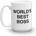 Worlds Best Boss Mug for Managers and Coworkers, Funny Boss Gift | 15oz by FocusonqualityEnrichlife