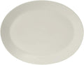 Tuxton China AMU-021 Platter, 11-1/8" x 8-5/8", Oval, Wide Rim, Microwave and Dishwasher Safe, Oven Proof, Fully Vitrified, Ceramic, AlumaTux, Modena, Pearl White, Pack of 12