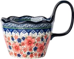 25oz Ceramic Soup Bowl with Handle – Handcrafted Floral Pottery Cereal & Ramen Bowl – Large Microwave & Dishwasher Safe Decorative Bowl for Everyday Use or Gift (Blossom Mist, 15oz)