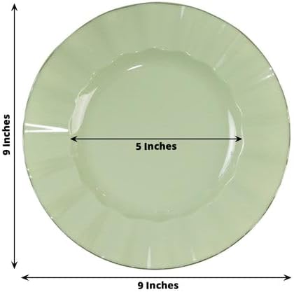 Efavormart 10 Pack | Sage Green 9" Round Plastic Dessert Salad Plates, - Image 2