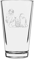 Shih Tzu Custom Personalized Dog Themed Etched All Purpose 16oz Pint Glass