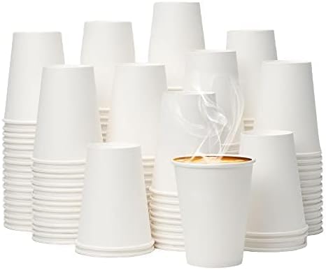 YEEHAW 12 oz 100 Pack White Disposable Paper Coffee Cups | - Image 2