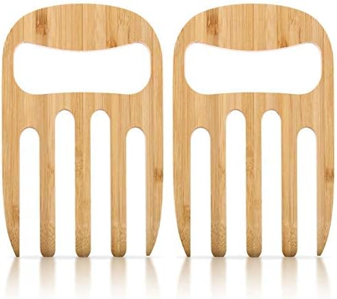 2 Pieces Bamboo Salad Hands, Salad Servers Bamboo Serving Hands Latest Gripper - Image 4