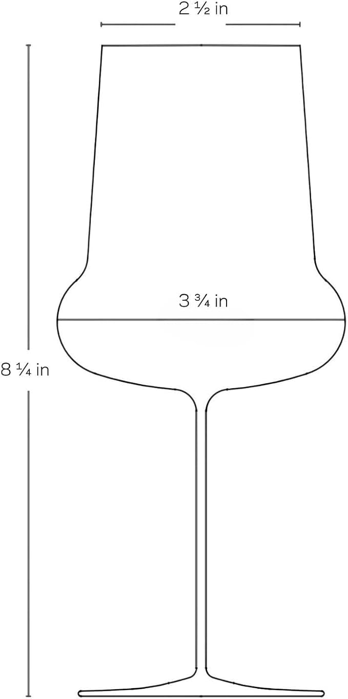 NUDE Red Wine Glass, Ghost Zero Belly – Crystal Large Long Stem Red Wine Glass for Medium to Full Bodied Red Wines, Bulbous Bowl with Tapered Rim, Lead-Free, 24.25 oz