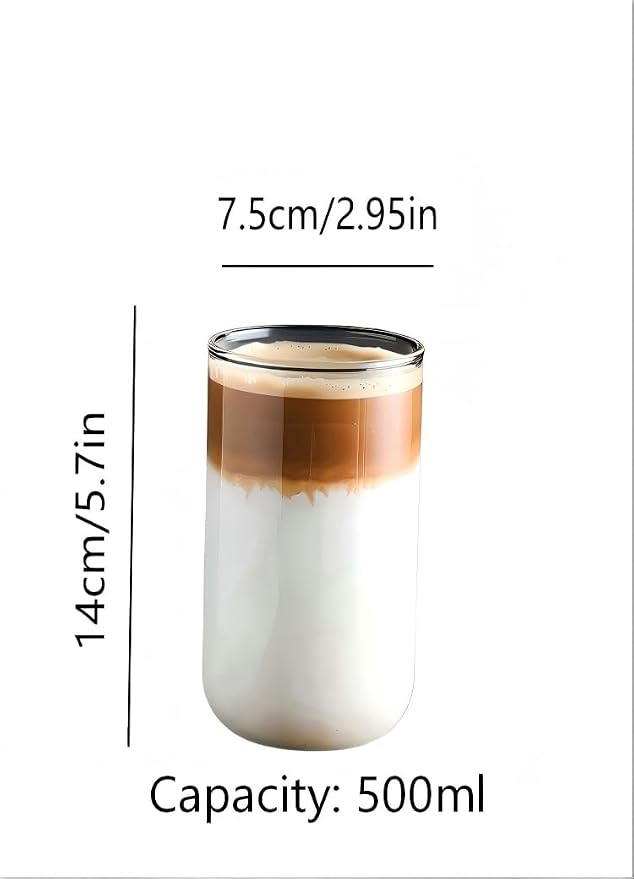 6 pieces round glass coffee cups 17.3 oz modern highball glasses cute cocktail - Image 2