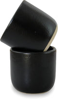 roro Handcrafted Matte Black Ceramic Tea & Coffee Sipper Cups, 8 oz by Roro