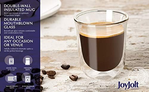 JoyJolt Javaah Double Walled Espresso Glasses Espresso Cups Set of 2 | 2-Ounces - Image 6