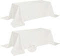 Fokitut 2 Pack Waterproof Rectangle Tablecloth, 90x156 Inch,Stain Resistant and Wrinkle Polyester Table Cloth, Fabric Table Cover for Kitchen Dining, Wedding, Party, Holiday Dinner-Ivory