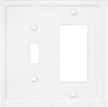 Henne Bery Modern Edge Decorative Wall Plate Switch Plate Outlet Cover, Durable Solid Zinc Alloy (Toggle/Decorator, White)