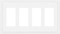 Henne Bery Modern Edge Decorative Wall Plate Switch Plate Outlet Cover, Durable Solid Zinc Alloy (Quad Decorator, White)