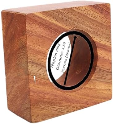 Handmade Wooden Square Napkin Ring Made by Artisan Beautifully Crafted and Designed in India Set of 12