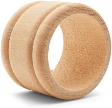 Unfinished Wood Napkin Rings Set of 24, 1-3/4 Inch Wooden Napkin Rings for Decorating and Crafting, Colonial Style, by Woodpeckers