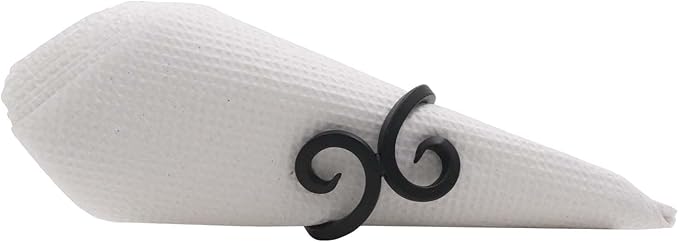 Iron Knotted Napkin Rings Set of 12, Tabletop Decor, Vintage Napkin Ring - Image 4