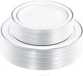 WDF 60PCS Silver Plastic Plates Disposable - Silver Plates Include 30 PCS 10.25inch Dinner Plates and 30PCS 7.5inch Salad Plates for Wedding & Party Christmas