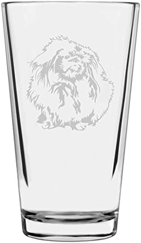 Pekingese Customizable Dog Themed Etched All Purpose 16oz Pint Glass