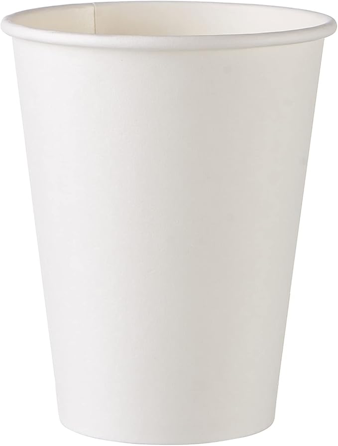 CIAO! 12oz White Paper Hot Cup, Disposable, 90mm Diameter 1,000 Count