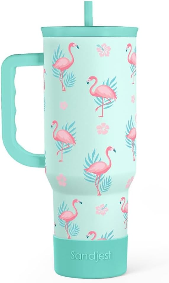 Flamingo Tumbler, Stainless Steel Insulated Tumblers Coffee Mug Cup by SANDJEST