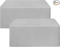 HolidayIdeas 2 Pack Fitted Table Clothes - 48 x 24 Inch - Silver Rectangle Tablecloths for 4 Foot Tables, Polyester Fabric Tablecloth for Parties, Birthday, Baby Shower, Trade Show, Wedding