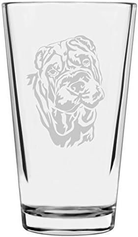 Chinese Shar Pei Custom Personalized Dog Themed Etched All Purpose 16oz Pint Glass