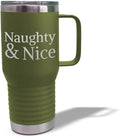 Speedy Pros Tumbler Cups with Straw Naughty & Nice Christmas Xmas Coffee Tumbler with Lid Personalized Insulated Travel Mugs Engraved Stainless-Steel 20 Oz Forest Green Design Only