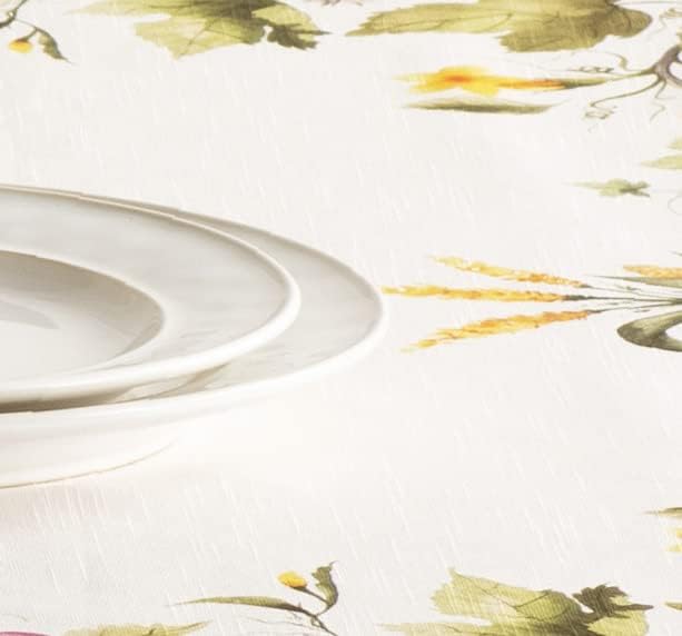 Maison d' Hermine Table Cloth Square Table 100% Cotton 60 x 60 Inches Fall Tablecloth Reusable Everyday Use for Thanksgiving Christmas Decorations Dining Farmhouse (Pumpkin Garden - Cloudy Cream)