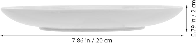 White Melamine Dinner Plates round 201mm, Sturdy Plastic China Plates for Home and Commercial Use, Farmhouse Style Tableware for Bbq, Salad, Snack Serving