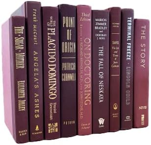 Real Books by Color® (Set of 11, Maroon) Decorative Bookshelf Home Decor Shelf Styling Photo Prop