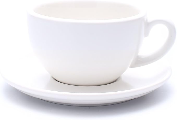 Coffeezone Great Cup Shape for Latte Art Cappuccino Barista Cup Saucer New Bone by Coffeezone