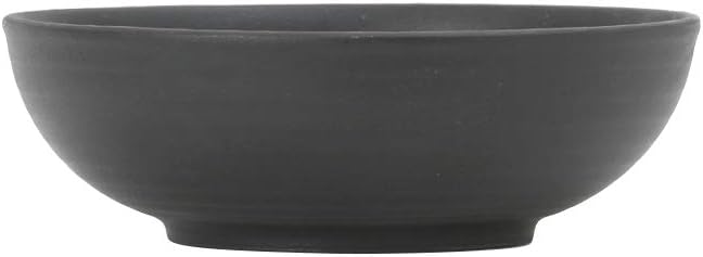 Tuxton China VBB-260Y Bowl, 26 oz., 7-1/8" Diameter x 2-3/8"H, Round, Embossed, Microwave and Dishwasher Safe, Oven Proof, Fully Vitrified, Porcelain, TuxTrendz, Zion, Matte Black, Pack of 12