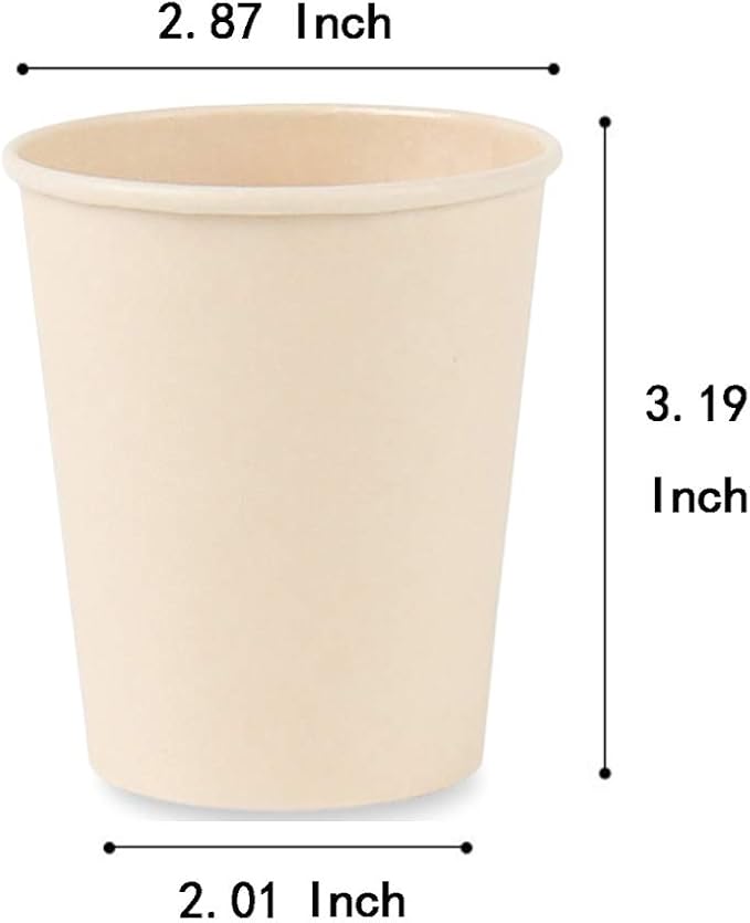 Disposable Coffee Paper Cups, Plant Fiber Brown Hot Drink 160 Count 8 oz