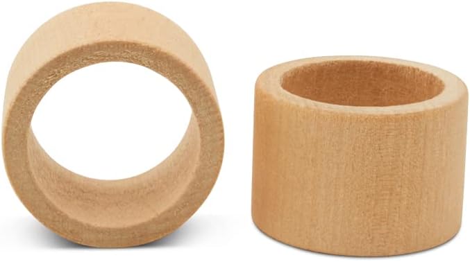 Classic Unfinished Wooden Napkin Rings Set of 12, 1-1/2 inch Wood Napkin Rings - Image 5