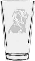 Flat-Coated Retriever Dog Themed Etched All Purpose 16oz Pint Glass