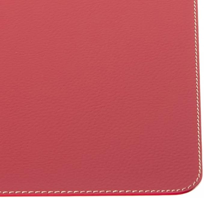 Nikalaz Set of 4 Placemats and 4 Coasters Made of Recycled Leather (15.75''x11.81'', Red)