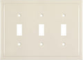 Henne Bery Modern Edge Decorative Wall Plate Switch Plate Outlet Cover, Durable Solid Zinc Alloy (Triple Toggle, Light Almond)